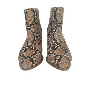Steve Madden Women's Jillian Brown Snakeskin Ankle Boots - 7.5M